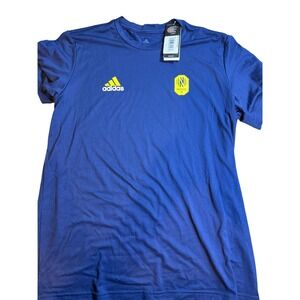 Adidas Nashville SC MLS Pregame T-Shirt Mens Large Tall Blue IP3301 Soccer Tee